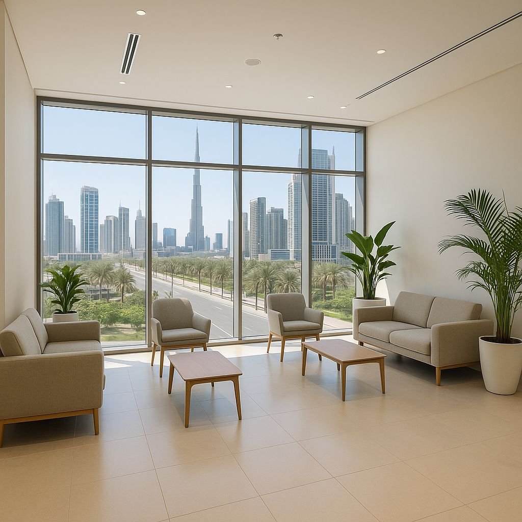 Clean, modern environment in a central Dubai location