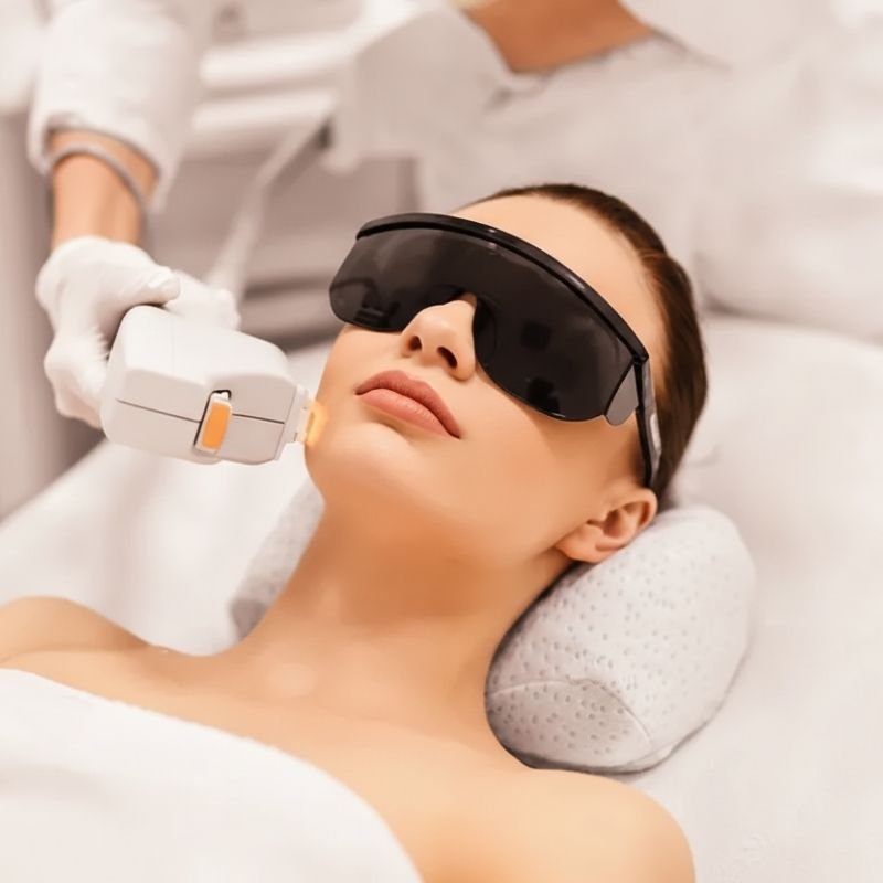 Laser hair removal facial treatment at Invisible Braces Dental and Skin Polyclinic Dubai using DEKA Motus AY painless laser technology